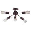 Image of Sputnik Contemporary Chandelier Modern Flush Mount Lighting Black Ceiling Light 6 Lights (Bulb Not Included)