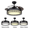 Image of Ceiling Fan Light, Modern Dimmble Ceiling Fan with Light, 91 cm Diameter, 65 W, 4 Retractable Blades, 3 Speeds,Remote control