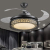 Image of Ceiling Fan Light, Modern Dimmble Ceiling Fan with Light, 91 cm Diameter, 65 W, 4 Retractable Blades, 3 Speeds,Remote control