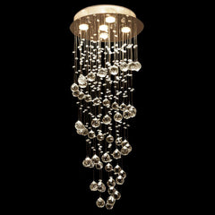 Etelux Chandelier Modern Crystal Raindrop Ceiling Lights Flush Mount LED Pendant lightswith 5 Lights for Dining Room Bathroom Bedroom Living Room