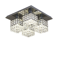 Etelux Chandelier Modern Crystal Ceiling Lights Fixture Pendant Lamp with 4 Lights for Living Room Bedroom Hallway Dining Room Study Room Lighting (Bulbs Not Included)