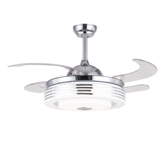 Ceiling fan with light with Bluetooth speaker, 107 cm Diameter, 65 W, 4 blades, 3 speeds, 7 colors, Remote control, ideal For Salon, Bedroom , Party