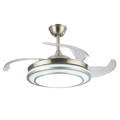 LED Ceiling Fan Light, Modern Ceiling Fan Chandelier , 107 cm Diameter, 65 W, 4 Retractable Blades, 3 colors ,Remote control