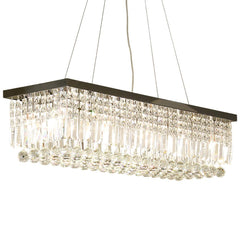 Etelux Chandelier Pendant Lighting Rectangular K9 Crystal Ceiling Light Fixture for Dining Room Kitchen Island （6 LED） [Energy Class A+++]