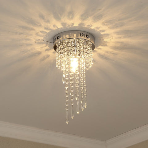 Etelux Crystal Chandelier Ceiling Light, Modern Mini Style Pendant Light, Flush Mount Suspension Lighting Fixtures for Living Room, Bedroom, Study Room