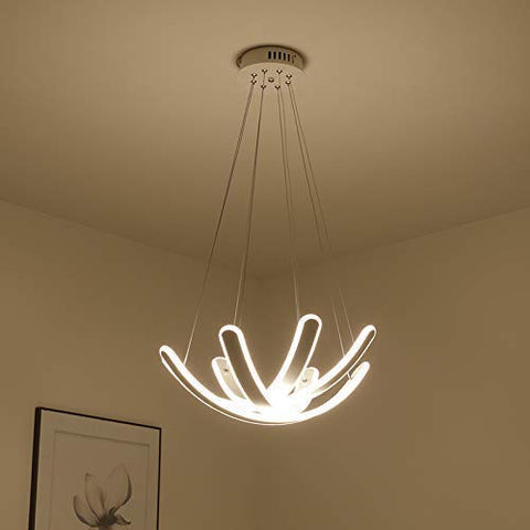 Modern Pendant Light, Dimmable Led Chandeliers with Remote Control, Suspension Lamp, Ceiling Light for Living Room, Bedroom