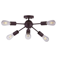 Sputnik Contemporary Chandelier Modern Flush Mount Lighting Black Ceiling Light 6 Lights (Bulb Not Included)