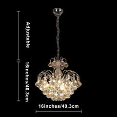 Etelux Crystal Chandelier Flush Mount Ceiling Light Fixtures Modern Pendant Lamp with 3 Lights Dining Room Bathroom Bedroom Living Room