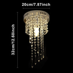 Etelux Crystal Chandelier Ceiling Light, Modern Mini Style Pendant Light, Flush Mount Suspension Lighting Fixtures for Living Room, Bedroom, Study Room