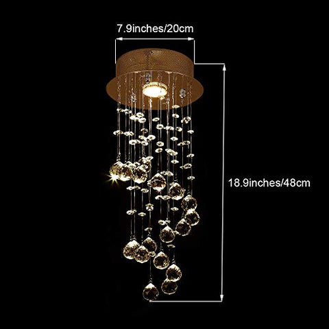 Crystal Chandeliers, Mini Modern Ceiling Light Lamp Flush Mount Fixture for Hallway, Bar, Kitchen, Dining Room, Kids Room