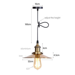 5-Lights Vintage Pendant Light Antique Finished Metal Ceiling Light E27 Modern Suspended Lamp Shade for Dining Room Kitchen Restaurant Cafe Bar