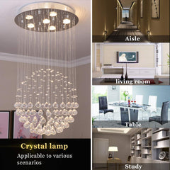 Etelux Modern Chandelier Lights Crystal Rain Drop Ceiling Lighting Pendant Lights with 6 Lights