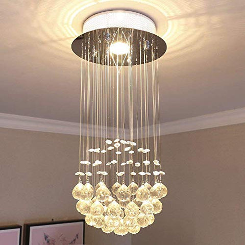 Etelux Crystal Chandelier Flush Mount Modern Led Ceiling Lighting for Living Room Foyer Light Home Lighting Restaurant Entry Hallway