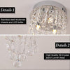 Image of Crystal Ceiling Light, Mini Style Modern Crystal Chandeliers, Flush Mount Pendant Light Fixtures for Living Room, Bedroom, Study Room