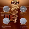 Image of Etelux Chandelier Modern Crystal Raindrop Ceiling Lights Flush Mount LED Pendant lightswith 5 Lights for Dining Room Bathroom Bedroom Living Room