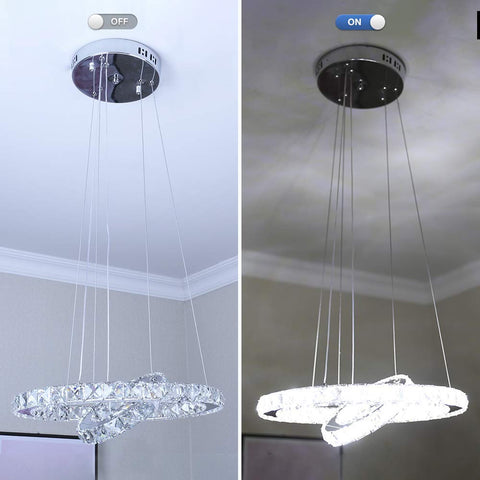 Etelux Crystal Chandelier Adjustable Contemporary Ceiling Lights Fixtures DIY Design LED Pendant Lighting Perfect for Dining Room,Entryway [Energy Class A++]