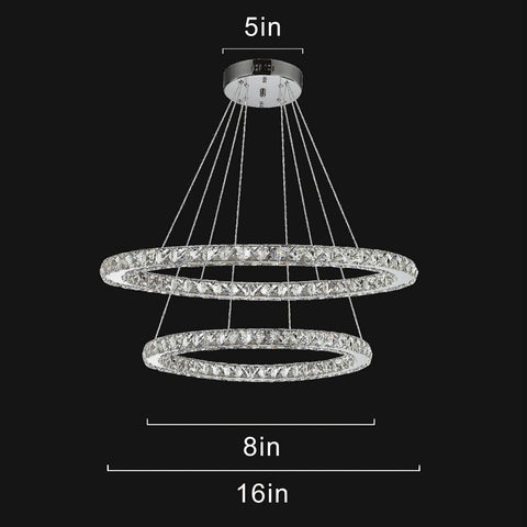 Etelux Crystal Chandelier Adjustable Contemporary Ceiling Lights Fixtures DIY Design LED Pendant Lighting Perfect for Dining Room,Entryway [Energy Class A++]