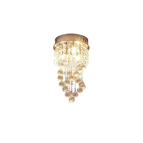 Crystal Ceiling Light, Mini Style Modern Crystal Chandeliers, Flush Mount Pendant Light Fixtures for Living Room, Bedroom, Study Room