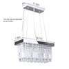 Image of Etelux Chandelier Pendant Lighting Rectangular K9 Crystal Ceiling Light Fixture for Dining Room Kitchen Island （6 LED） [Energy Class A+++]