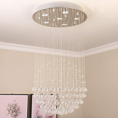 Etelux Modern Chandelier Lights Crystal Rain Drop Ceiling Lighting Pendant Lights with 6 Lights