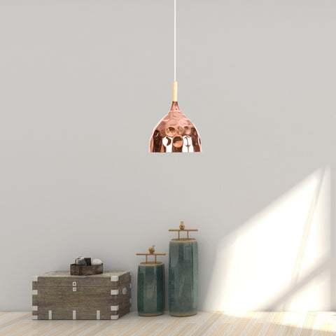 Etelux E27 Modern Pendant Light Metal Nordic Suspension Lampshade Rosered Gold Hanging Lamp for Restaurant Bar Hotel