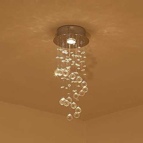 Crystal Chandeliers, Mini Modern Ceiling Light Lamp Flush Mount Fixture for Hallway, Bar, Kitchen, Dining Room, Kids Room