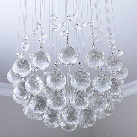 Etelux Crystal Chandelier Flush Mount Modern Led Ceiling Lighting for Living Room Foyer Light Home Lighting Restaurant Entry Hallway