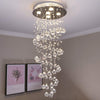 Image of Etelux Chandelier Modern Crystal Raindrop Ceiling Lights Flush Mount LED Pendant lightswith 5 Lights for Dining Room Bathroom Bedroom Living Room